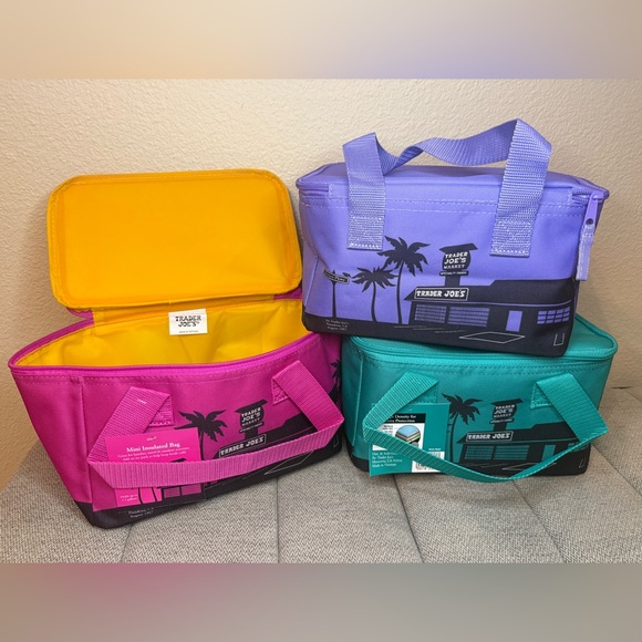 Trader Joe’s Mini Insulated Cooler Bags — Pink, Purple, and Teal (3 Total) - Picture 4 of 10